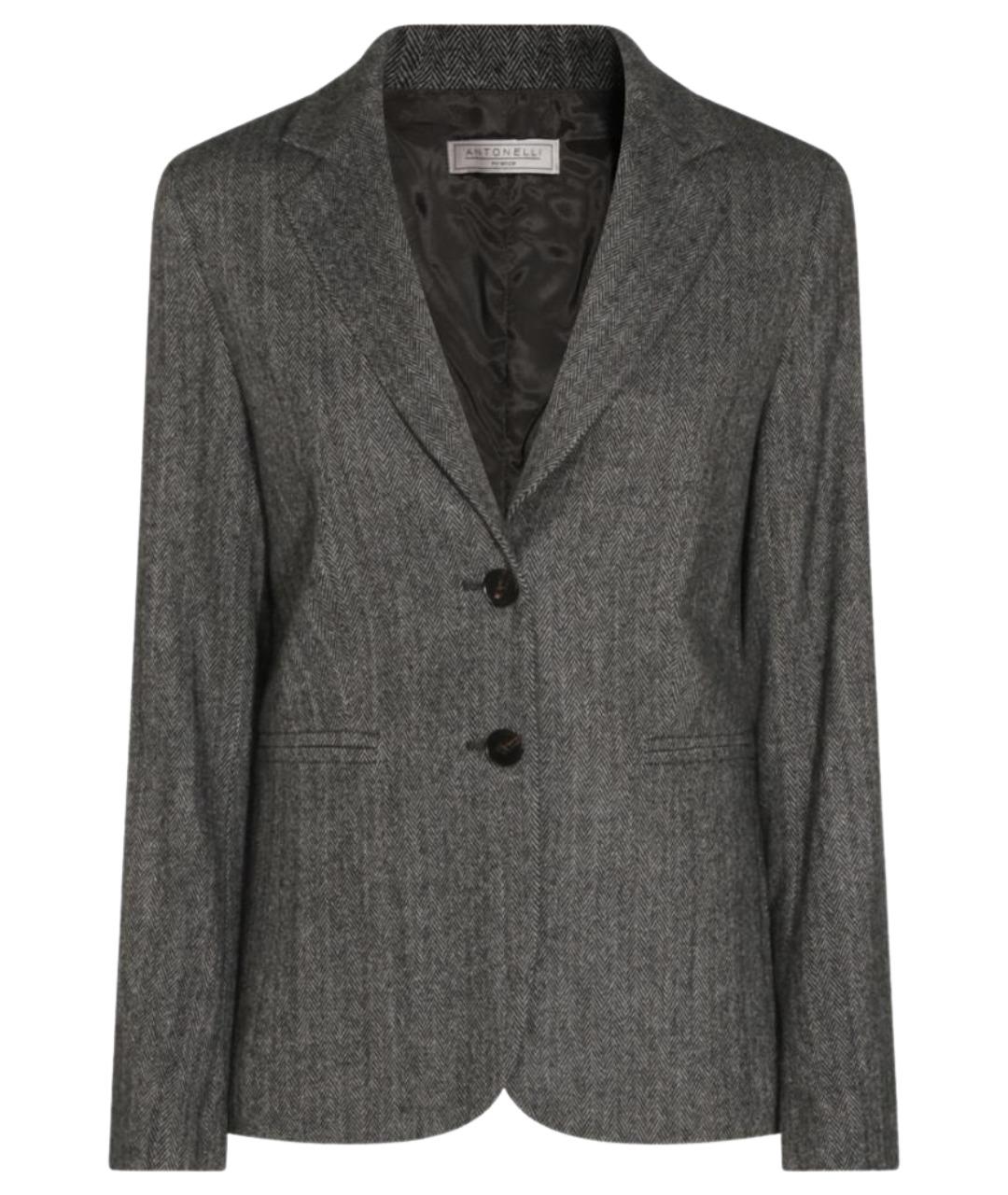 ANTONELLI FIRENZE Серый шерстяной жакет/пиджак, фото 1