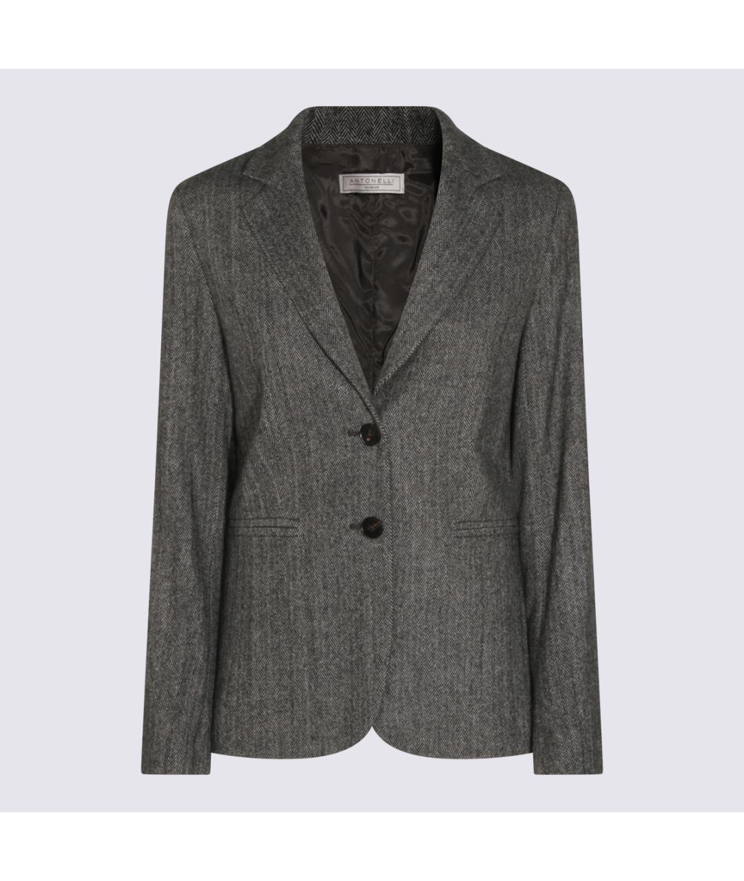 ANTONELLI FIRENZE Серый шерстяной жакет/пиджак, фото 5