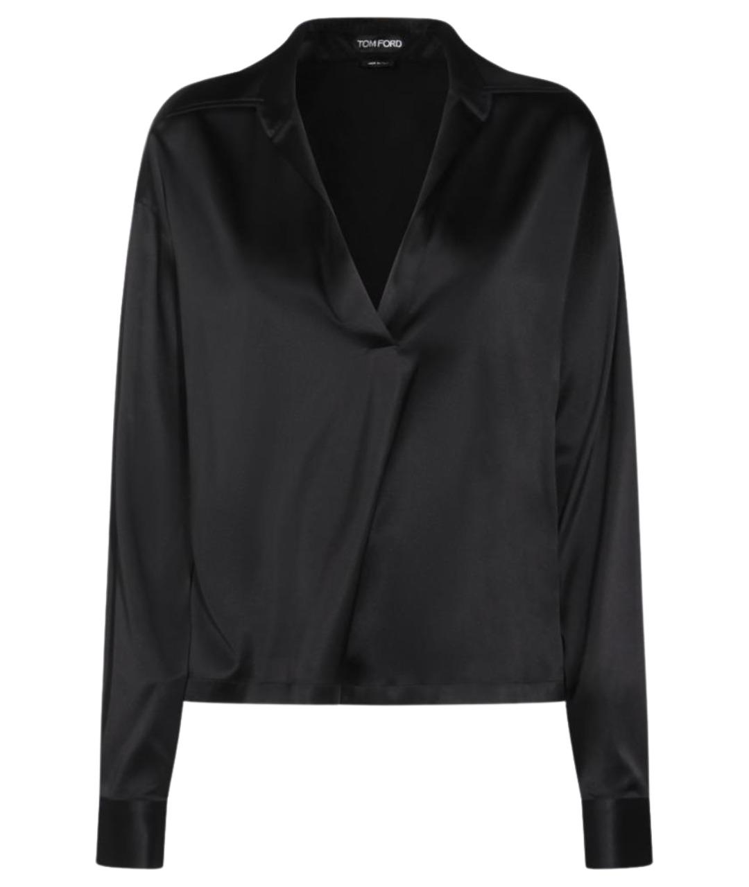 TOM FORD Черная шелковая блузы, фото 1