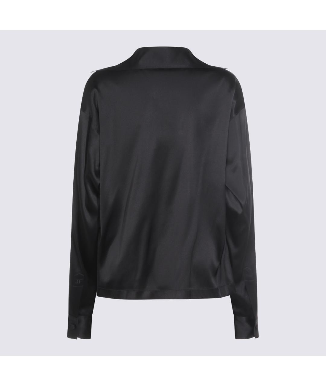 TOM FORD Черная шелковая блузы, фото 2