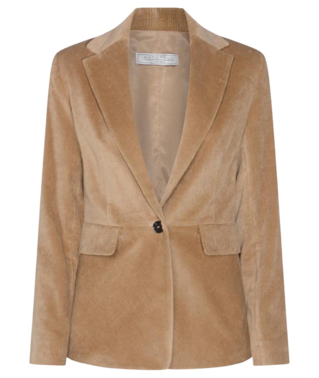 ANTONELLI FIRENZE Бежевый хлопковый жакет/пиджак, фото 1