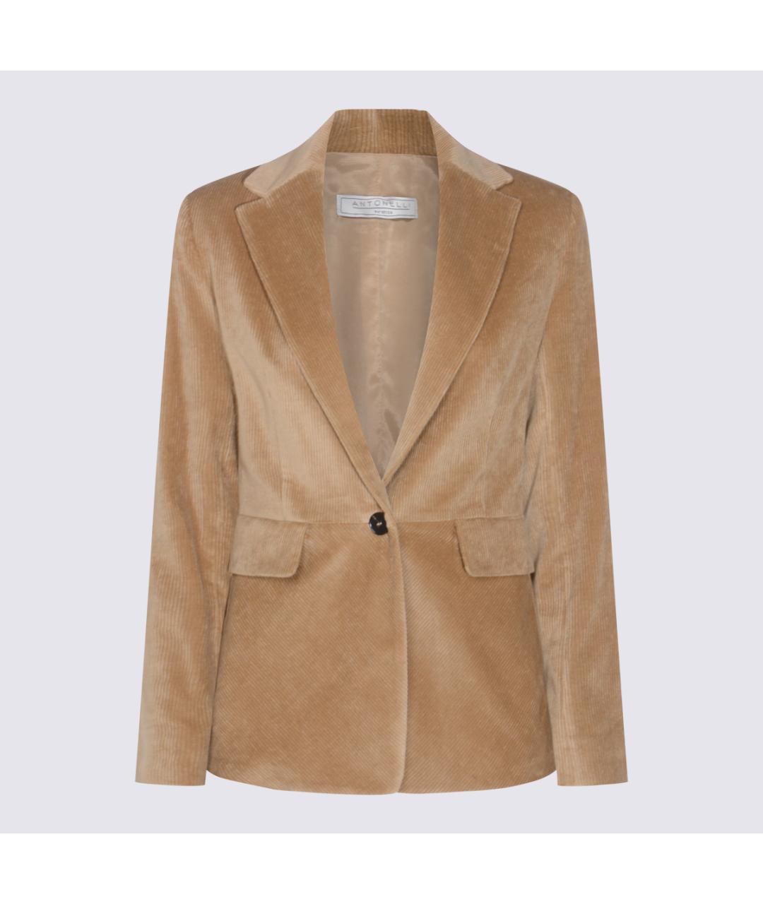 ANTONELLI FIRENZE Бежевый хлопковый жакет/пиджак, фото 4