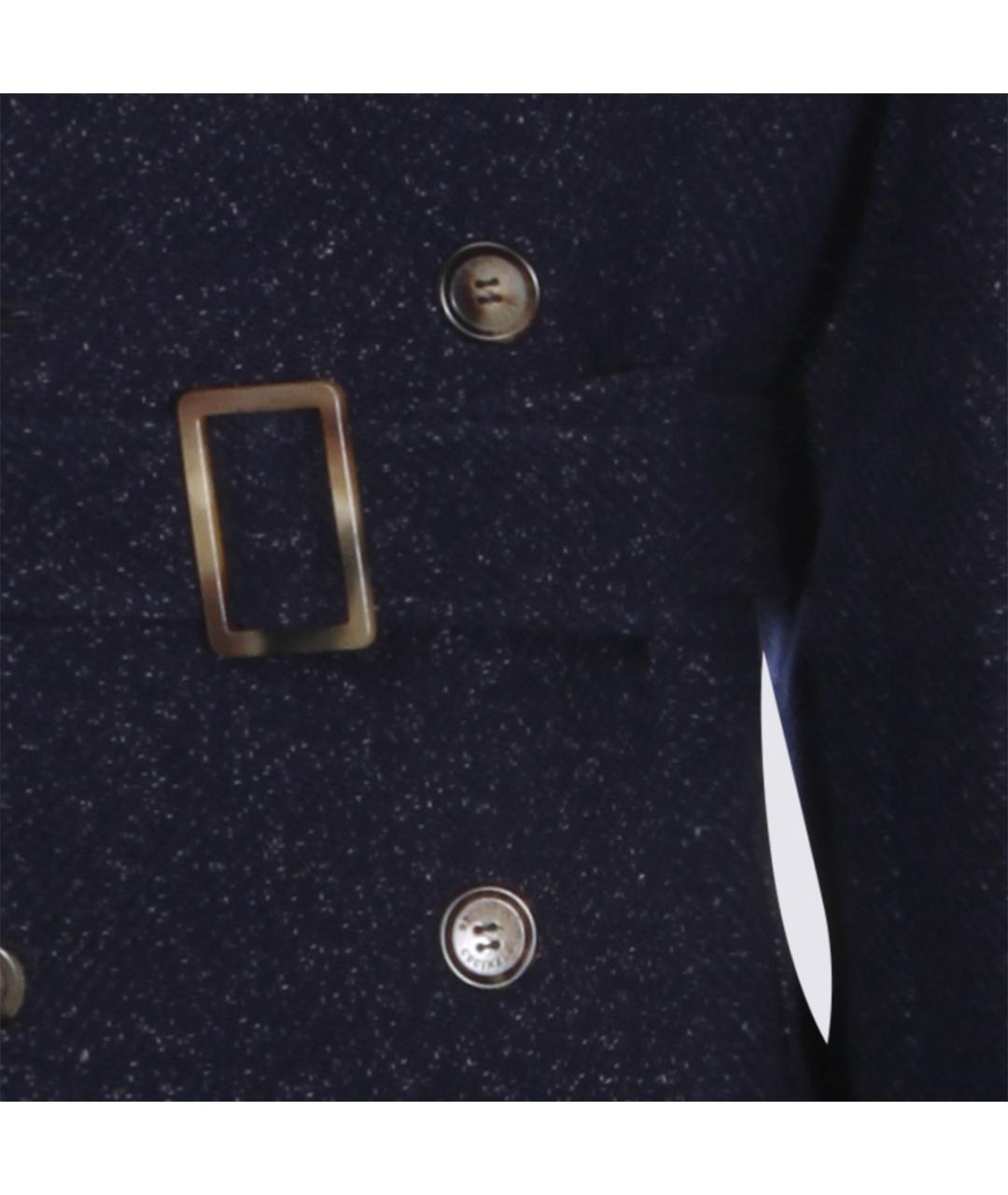 BRUNELLO CUCINELLI Синий шерстяной тренч / плащ, фото 3