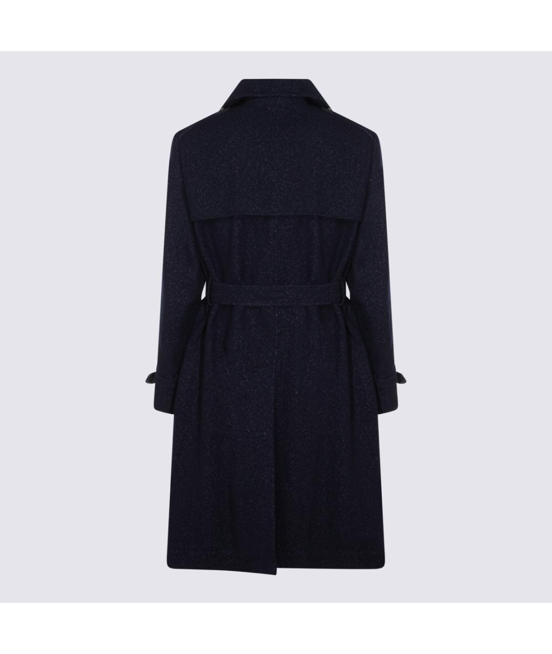 BRUNELLO CUCINELLI Синий шерстяной тренч / плащ, фото 2