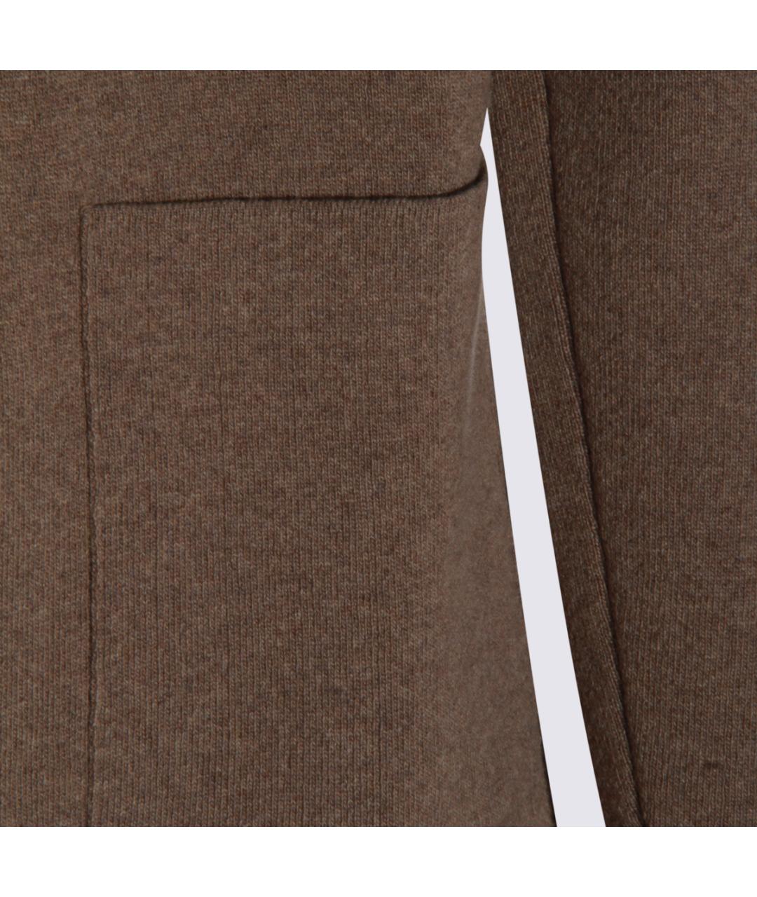 LARDINI Коричневый шерстяной кардиган, фото 4