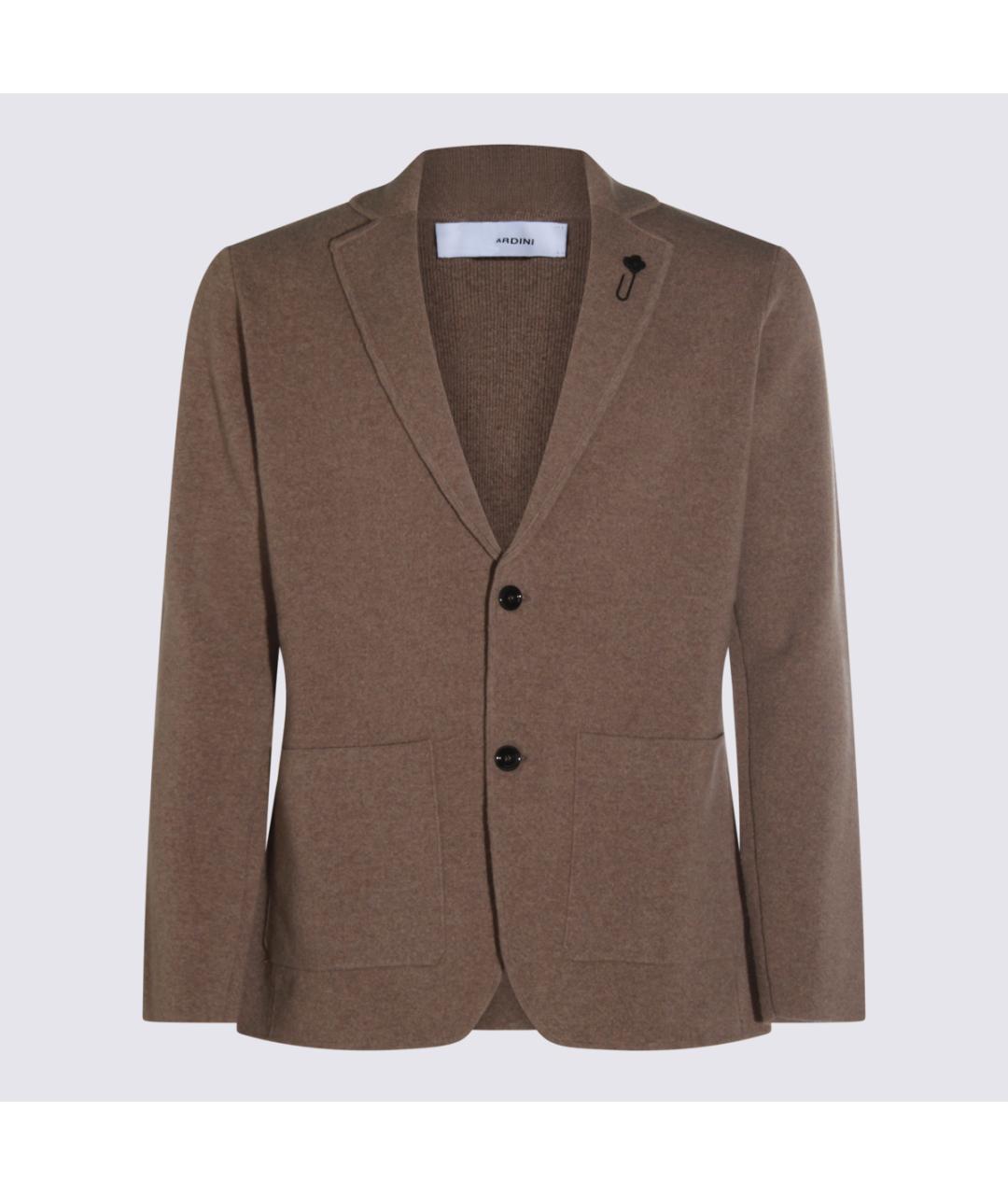 LARDINI Коричневый шерстяной кардиган, фото 5