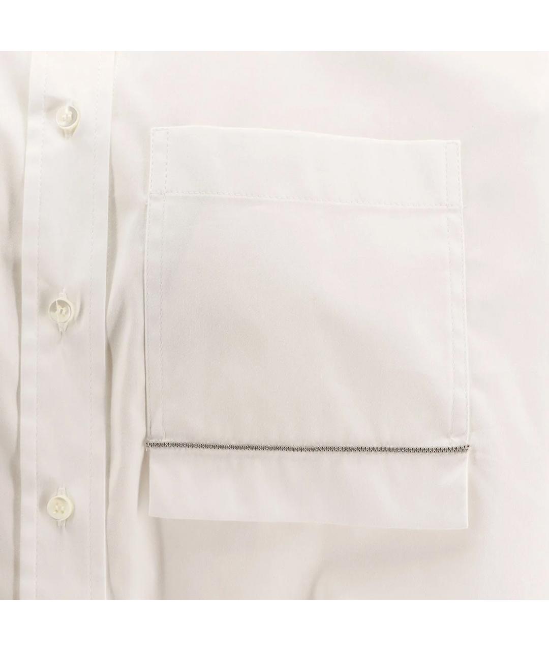 BRUNELLO CUCINELLI Белая хлопковая рубашка, фото 3