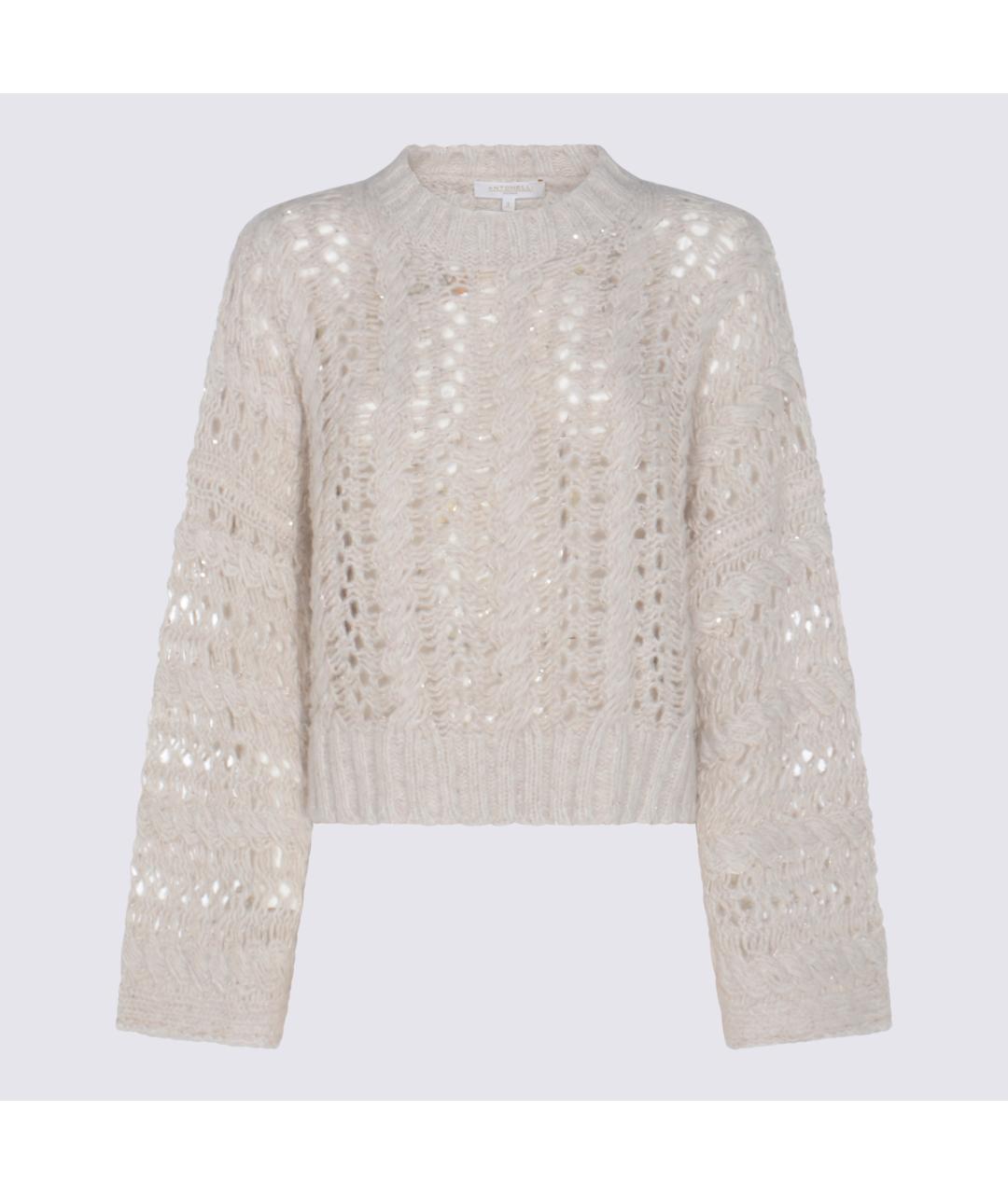 ANTONELLI FIRENZE Бежевый шерстяной джемпер / свитер, фото 4