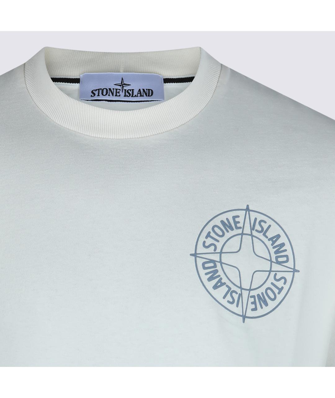 STONE ISLAND Белая хлопковая футболка, фото 3