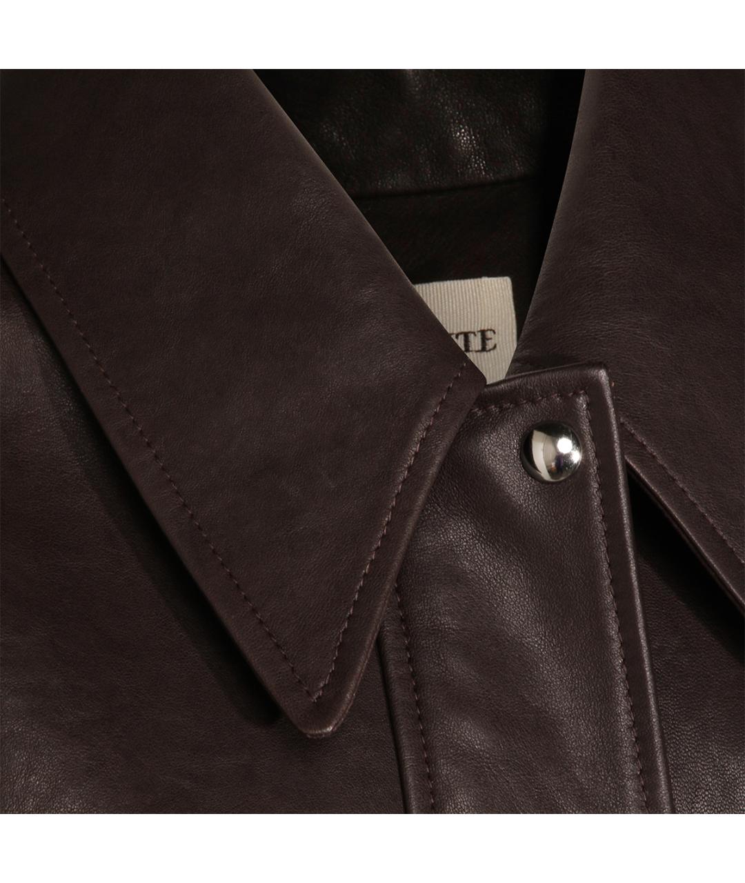 KHAITE Коричневая кожаная куртка, фото 4