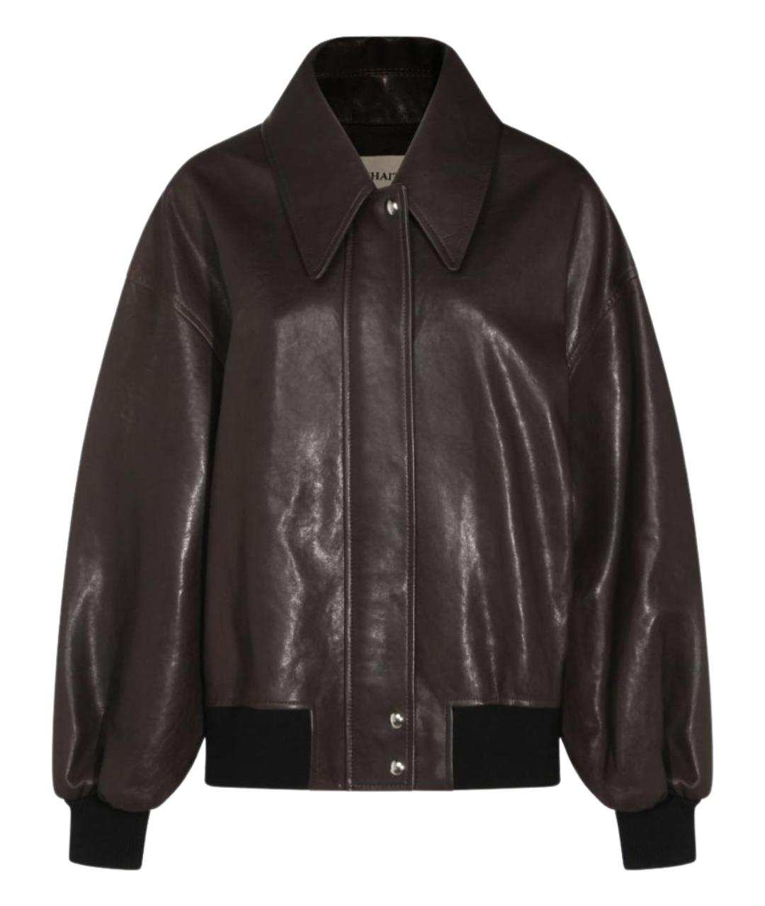 KHAITE Коричневая кожаная куртка, фото 1