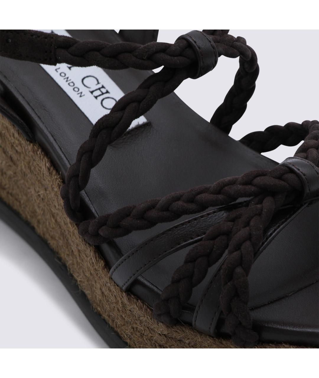 JIMMY CHOO Коричневые кожаные босоножки, фото 4