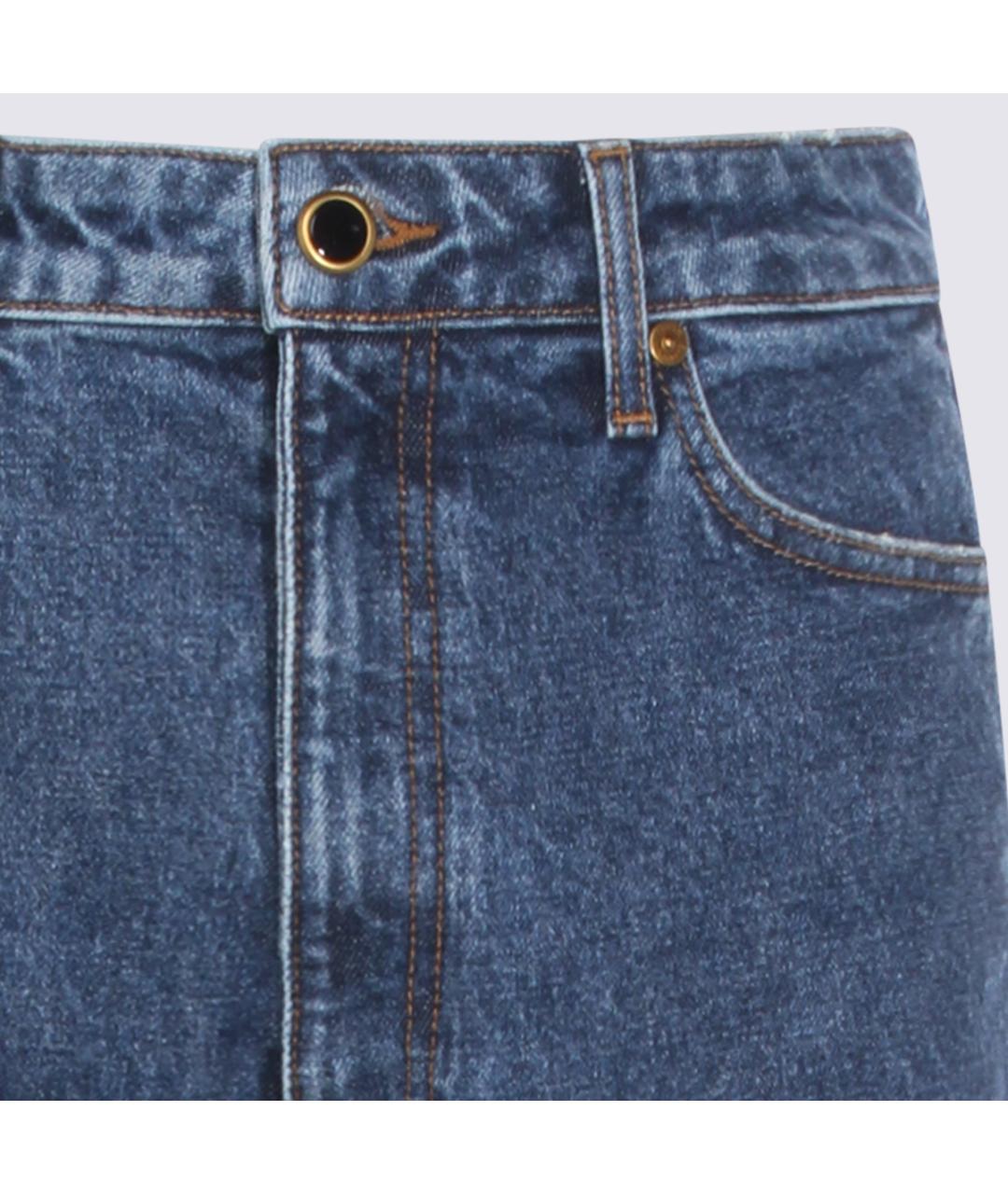 KHAITE Синие хлопковые прямые джинсы, фото 3