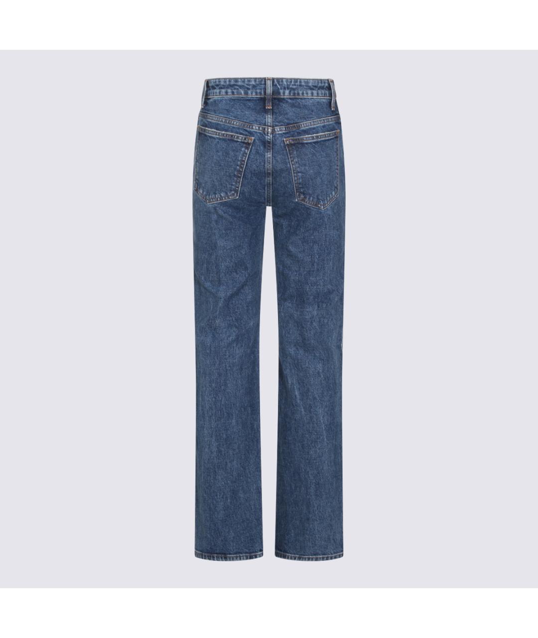 KHAITE Синие хлопковые прямые джинсы, фото 2