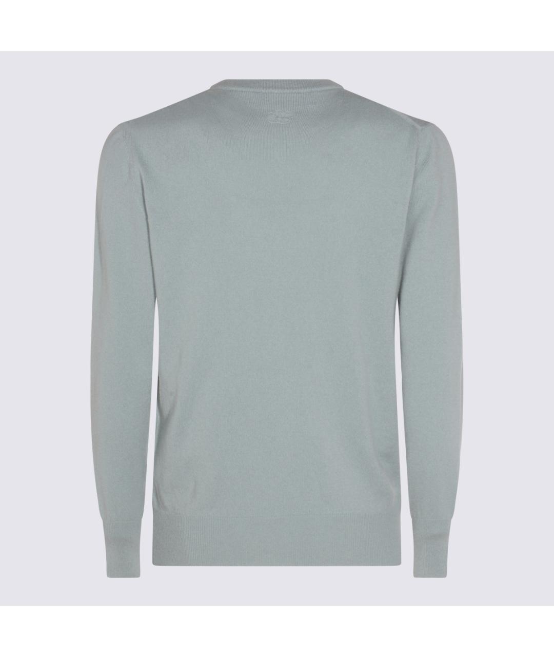 LARDINI Голубой шерстяной джемпер / свитер, фото 2