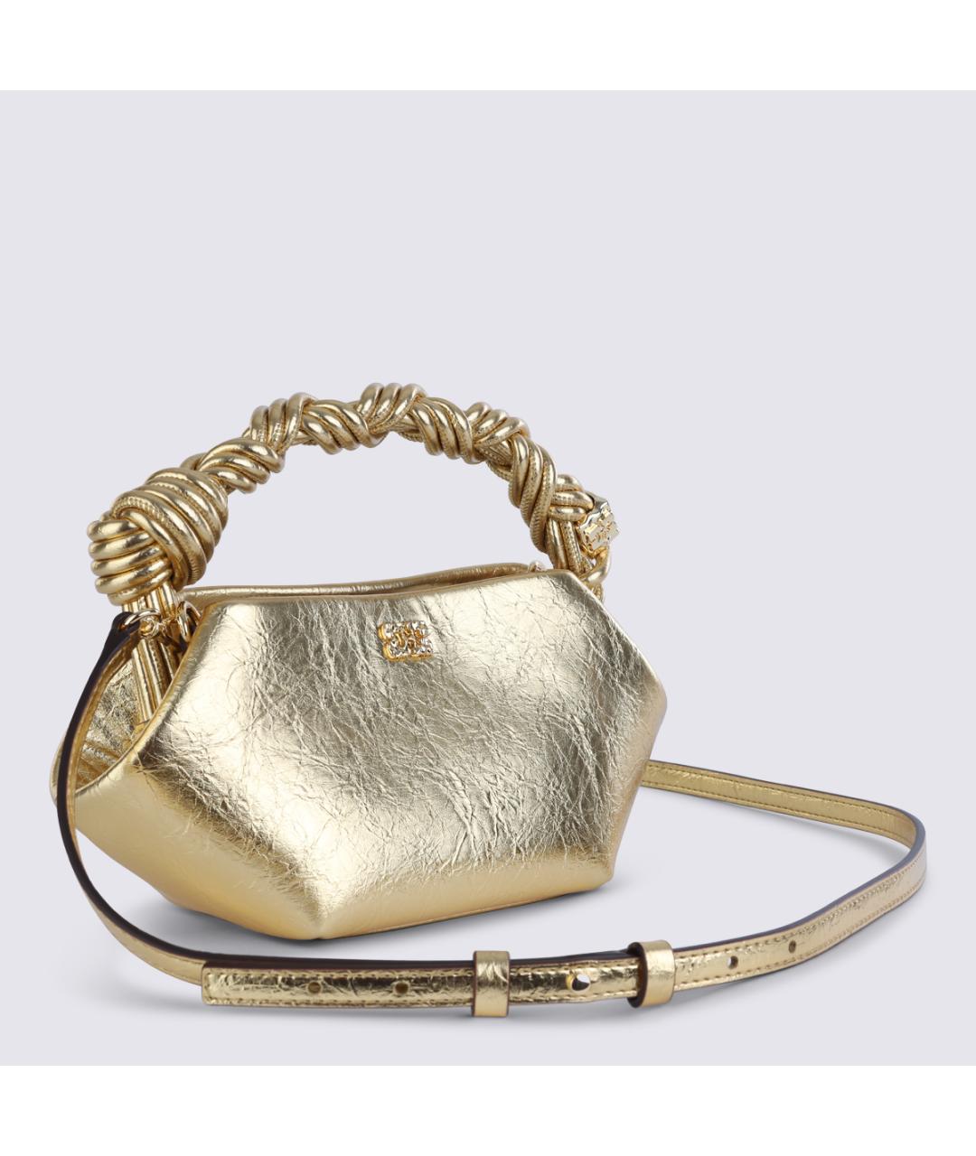 GANNI Золотая сумка с короткими ручками, фото 2