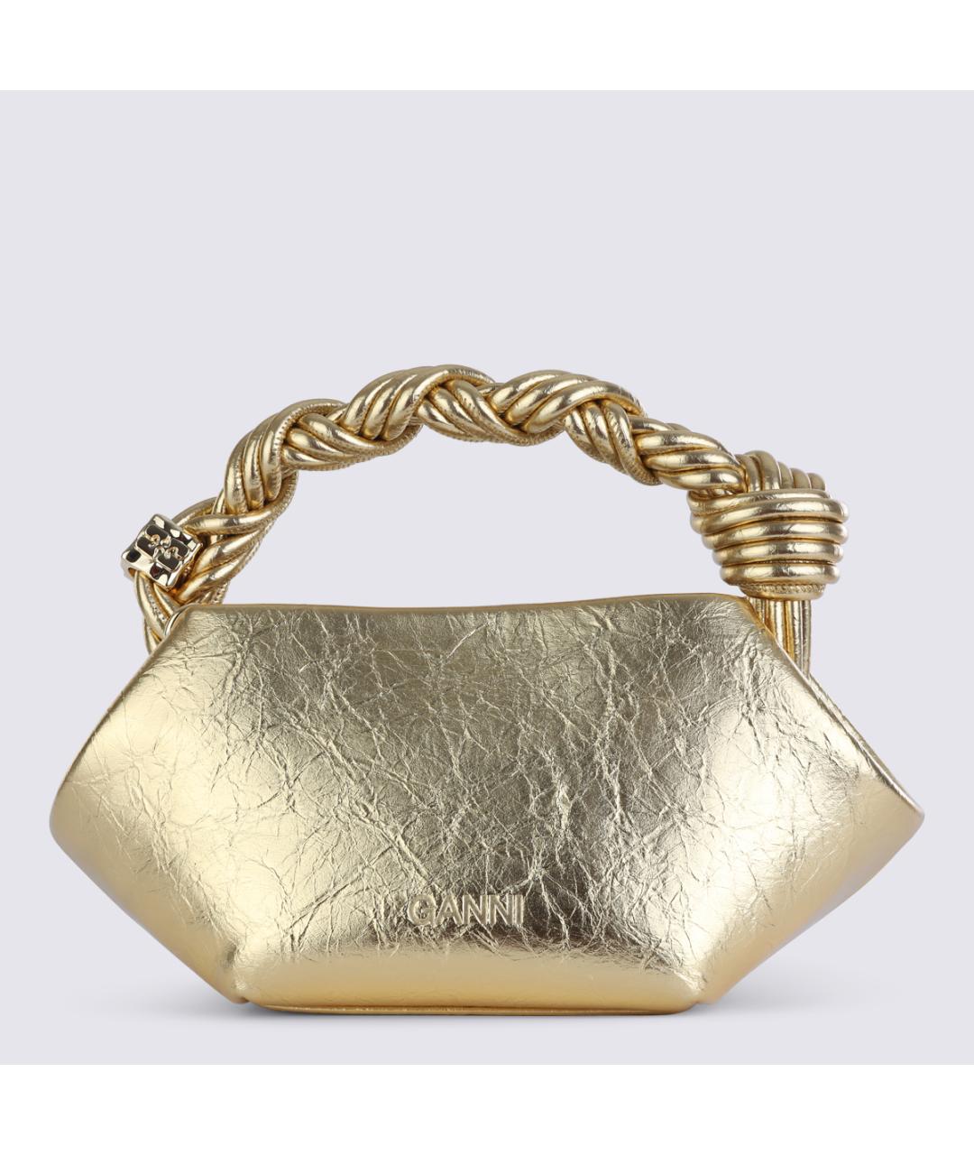 GANNI Золотая сумка с короткими ручками, фото 3