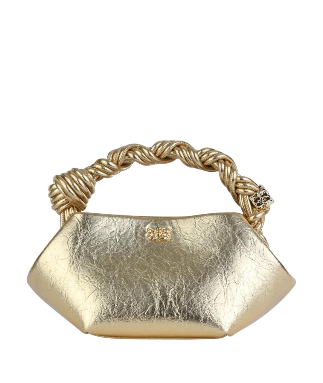 GANNI Золотая сумка с короткими ручками, фото 1