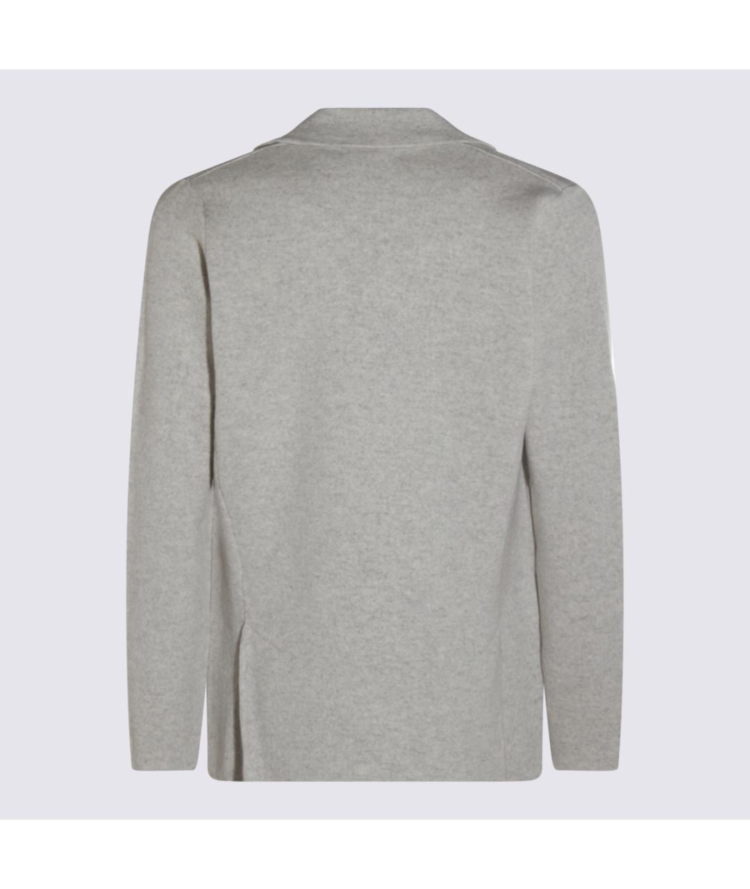 LARDINI Серый шерстяной кардиган, фото 2