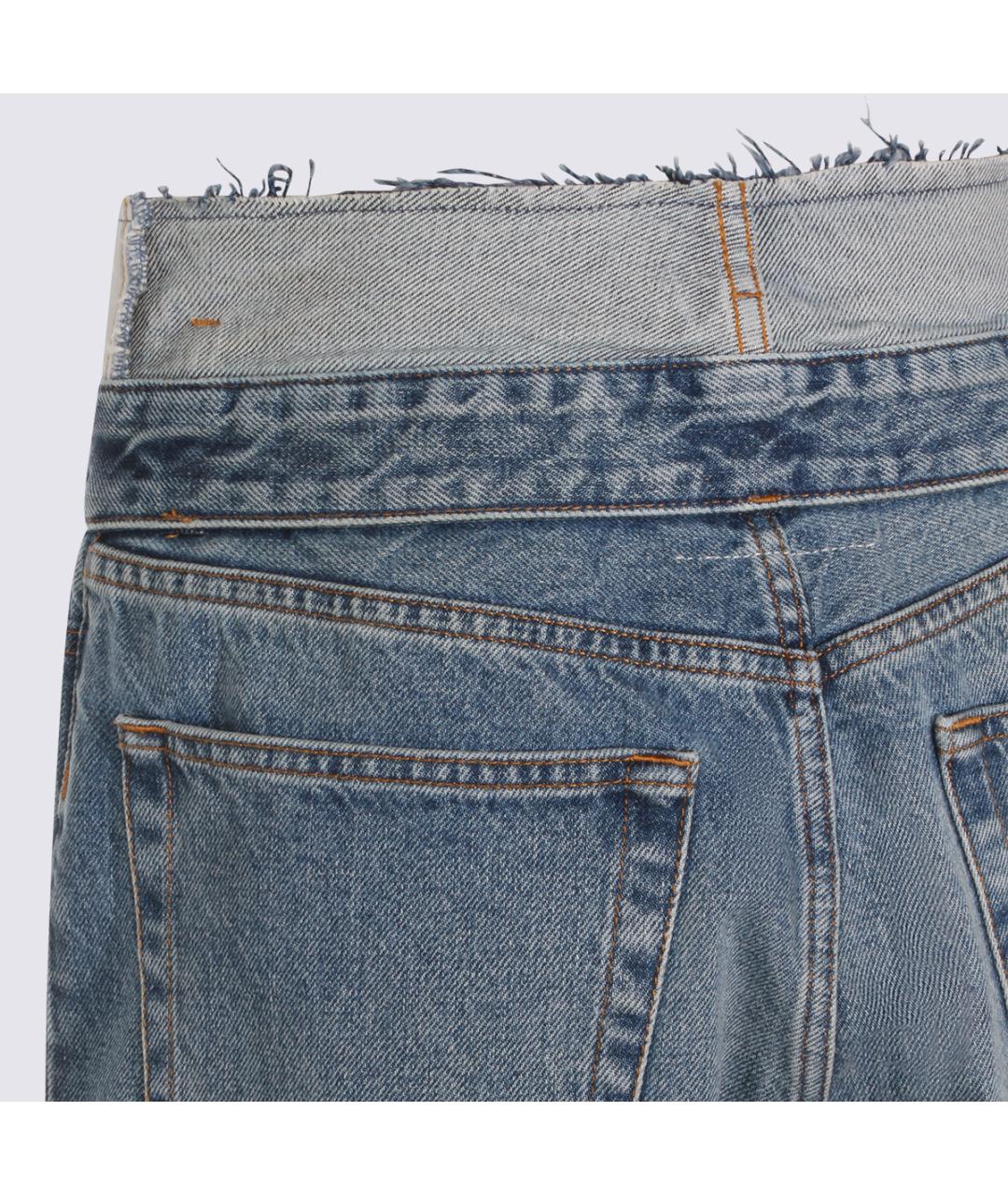 MM6 MAISON MARGIELA Синие хлопковые прямые джинсы, фото 5