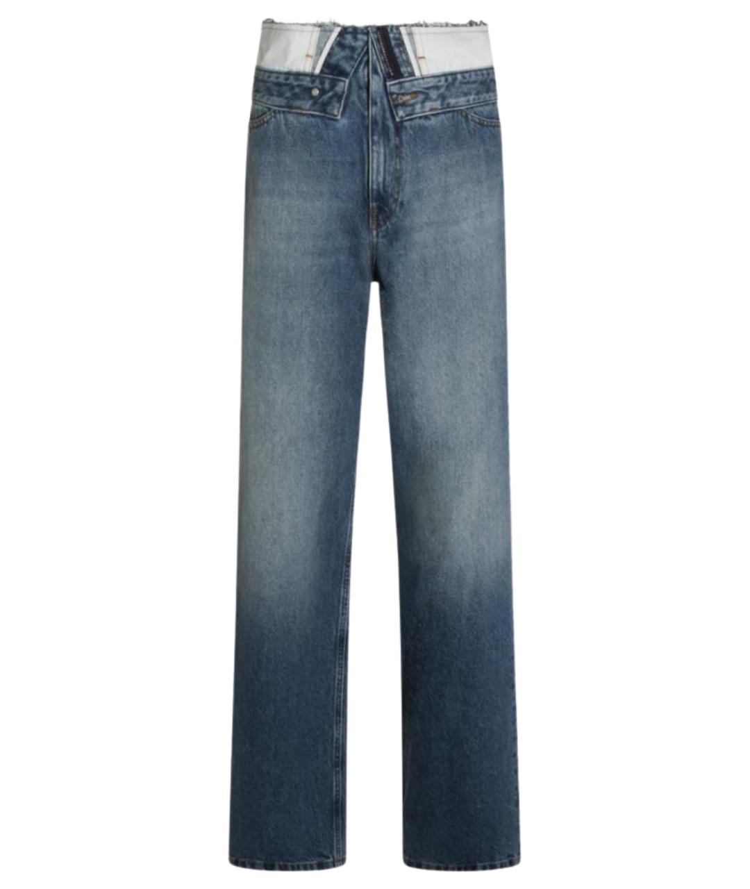 MM6 MAISON MARGIELA Синие хлопковые прямые джинсы, фото 1