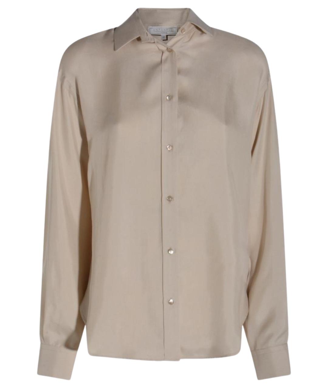 ANTONELLI FIRENZE Бежевая шелковая рубашка, фото 1