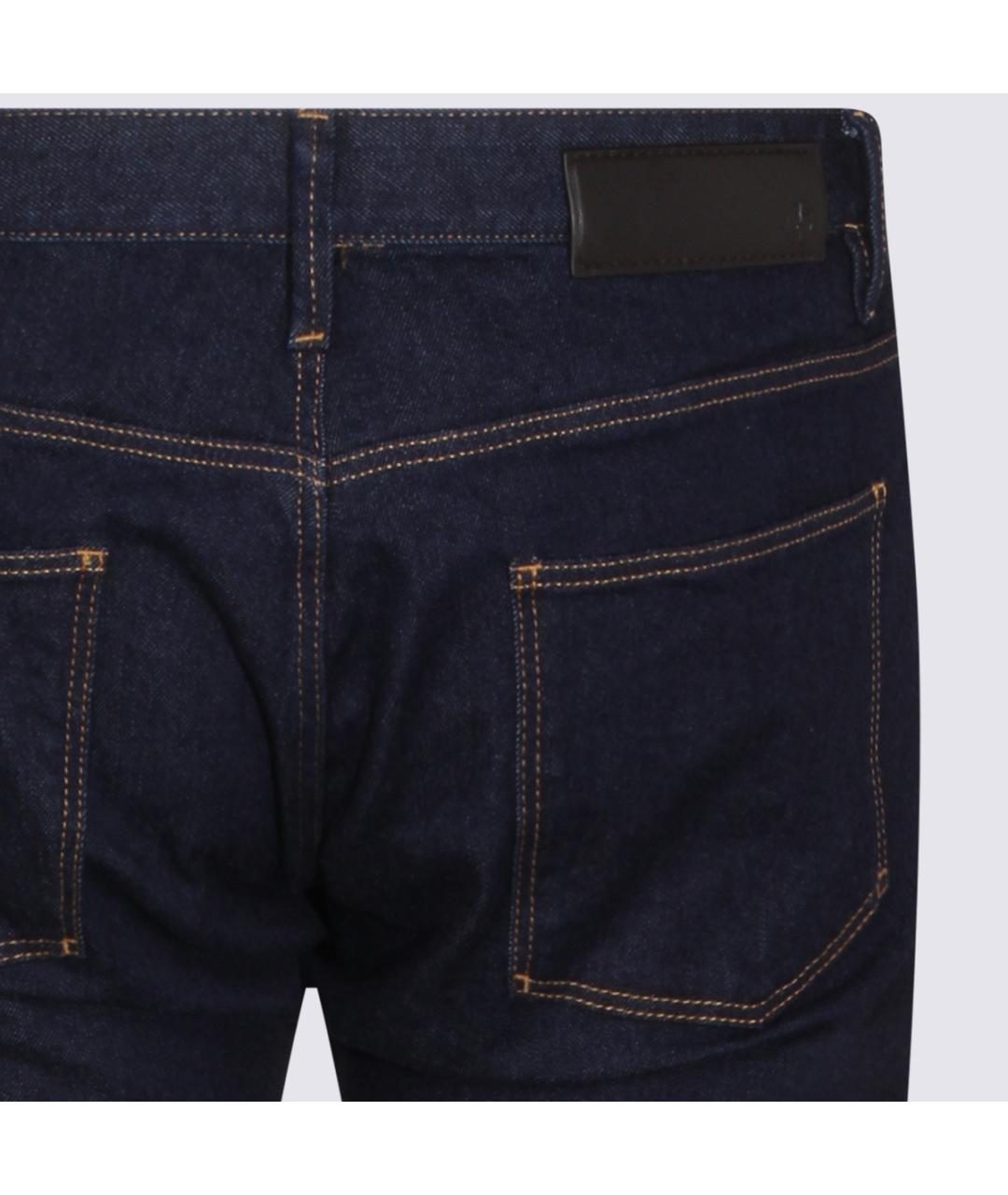 GIORGIO ARMANI Синие хлопковые джинсы скинни, фото 4