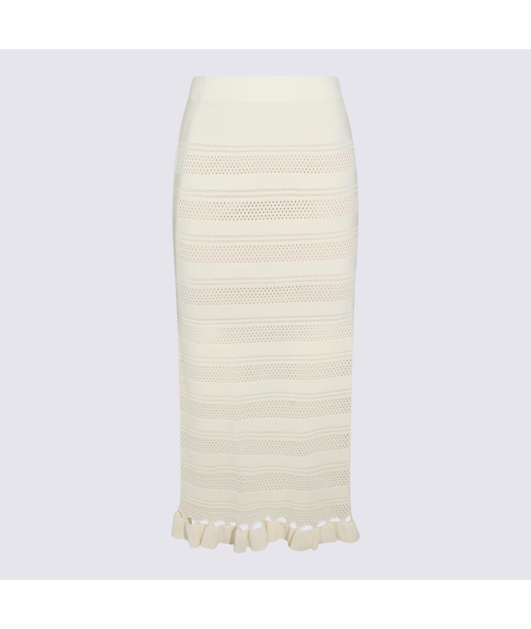 TWIN-SET Бежевая вискозная юбка миди, фото 4