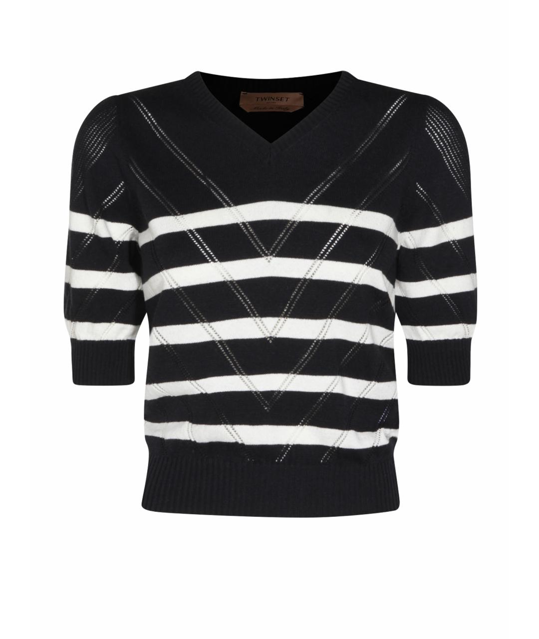 TWIN-SET Синий хлопковый джемпер / свитер, фото 1