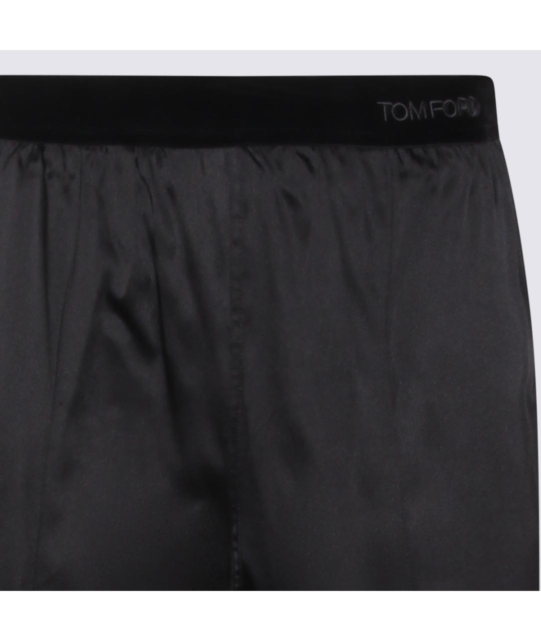 TOM FORD Черные шелковые прямые брюки, фото 3