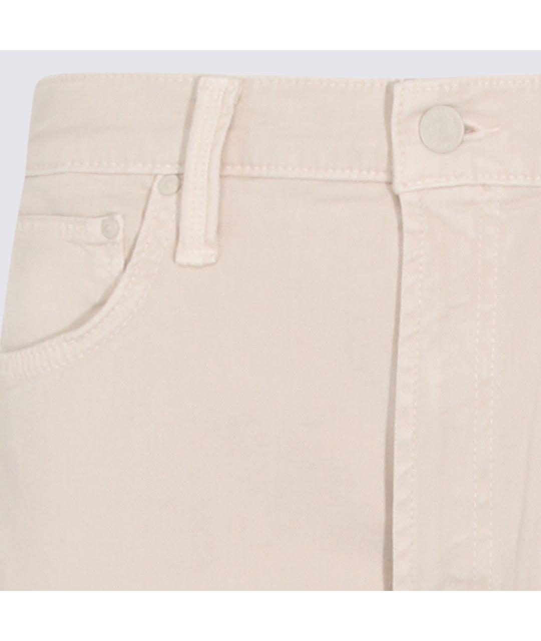 MOTHER Бежевые хлопко-леновые прямые джинсы, фото 3