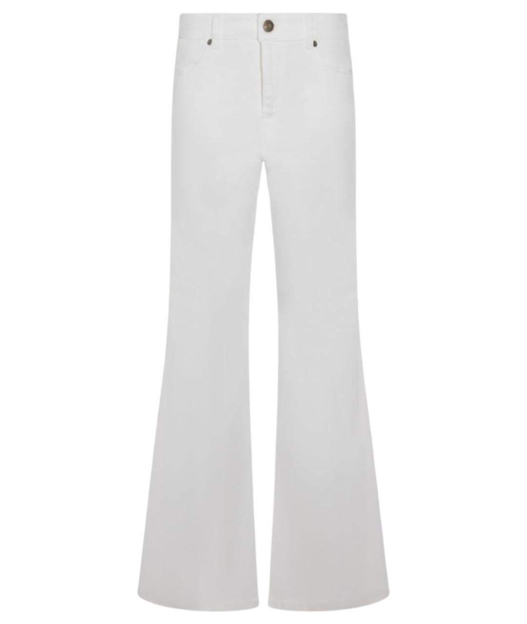 TWIN-SET Белые хлопко-эластановые джинсы клеш, фото 1