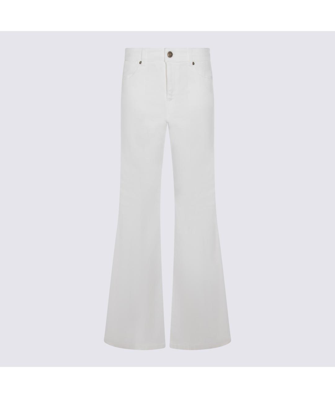 TWIN-SET Белые хлопко-эластановые джинсы клеш, фото 5