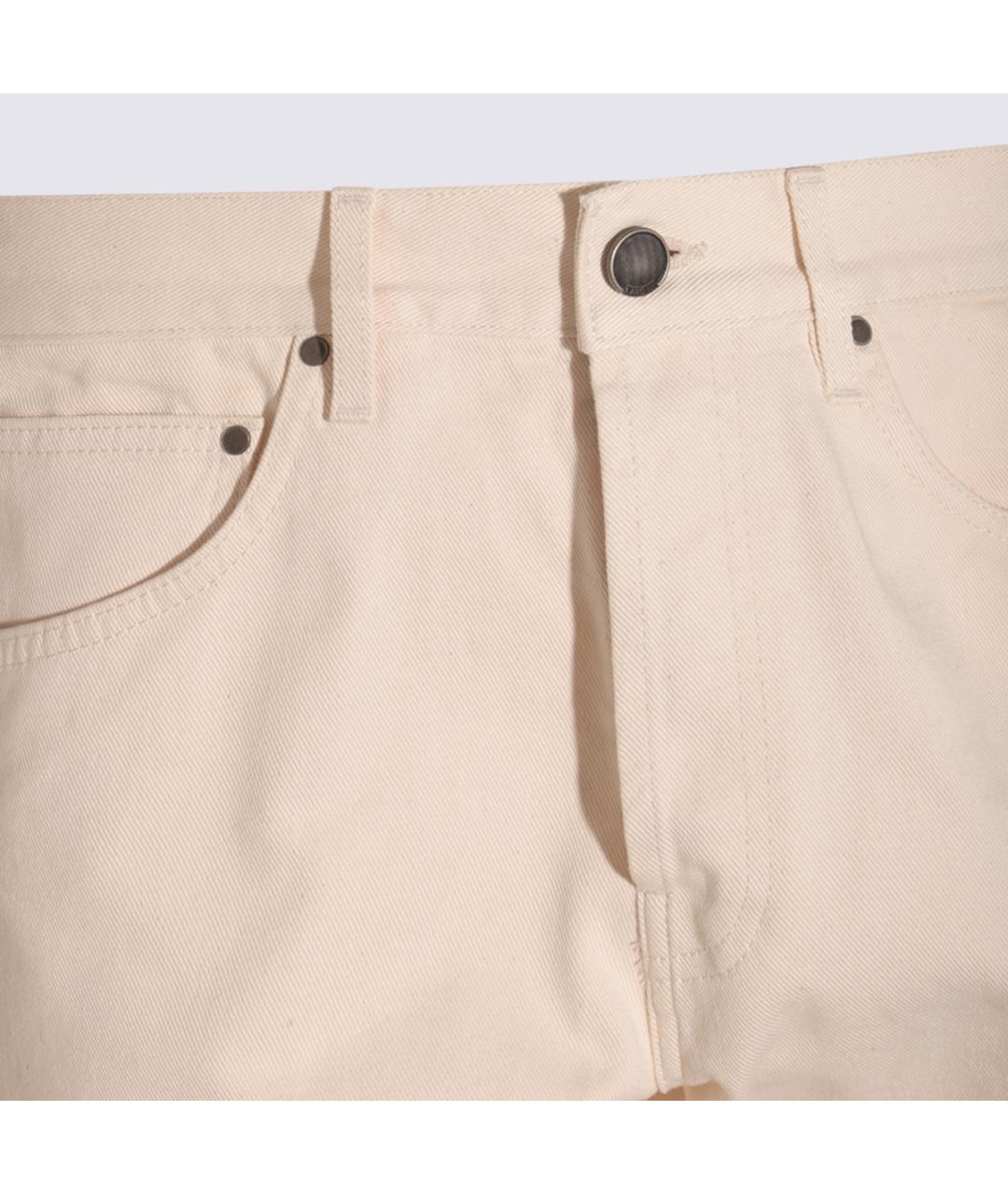 LARDINI Бежевые хлопковые прямые джинсы, фото 3