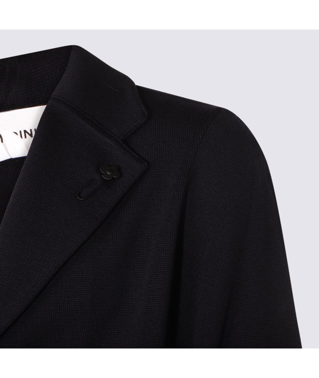 LARDINI Темно-синий шерстяной кардиган, фото 3