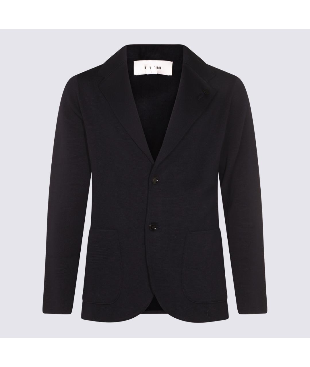 LARDINI Темно-синий шерстяной кардиган, фото 5