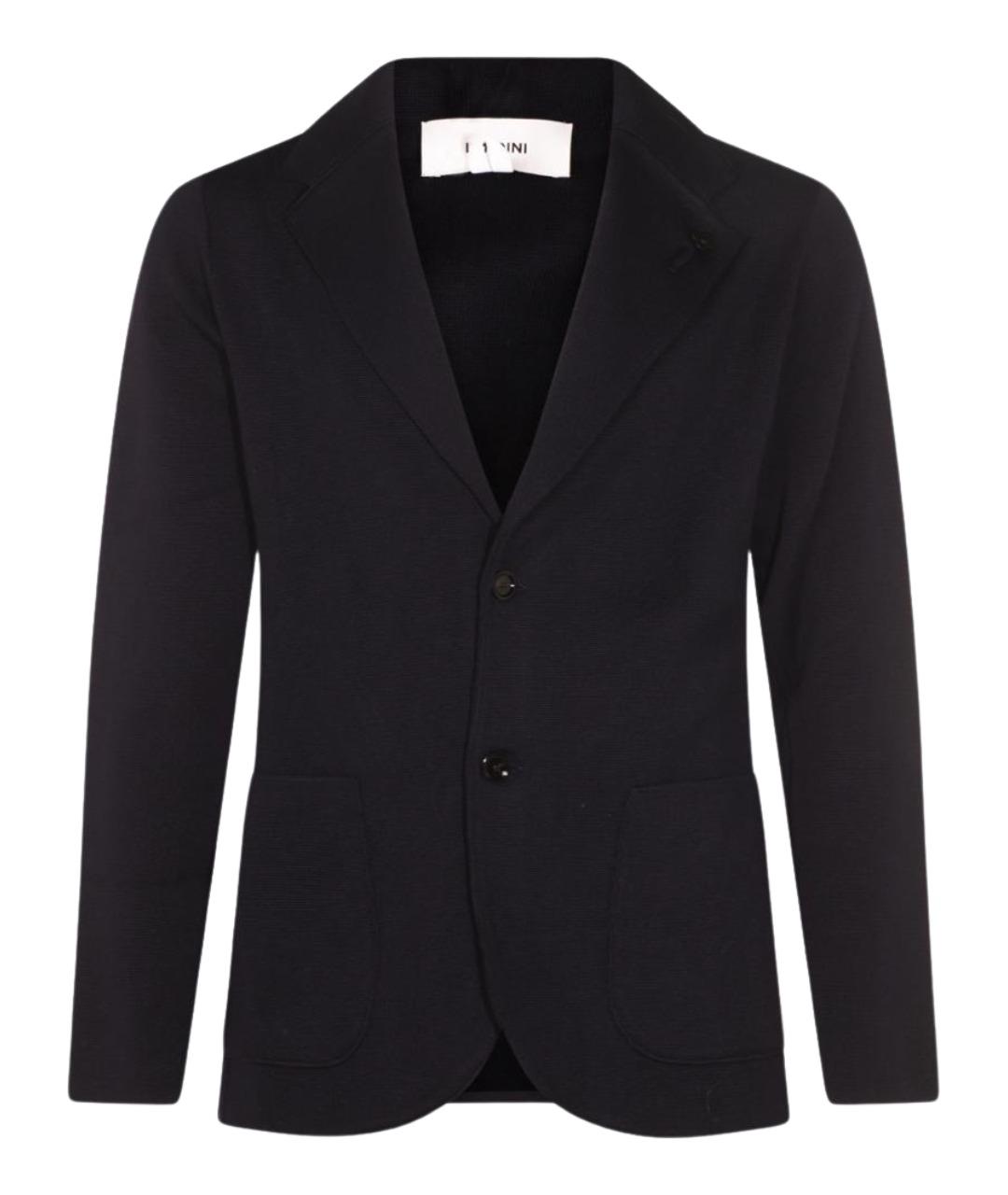 LARDINI Темно-синий шерстяной кардиган, фото 1