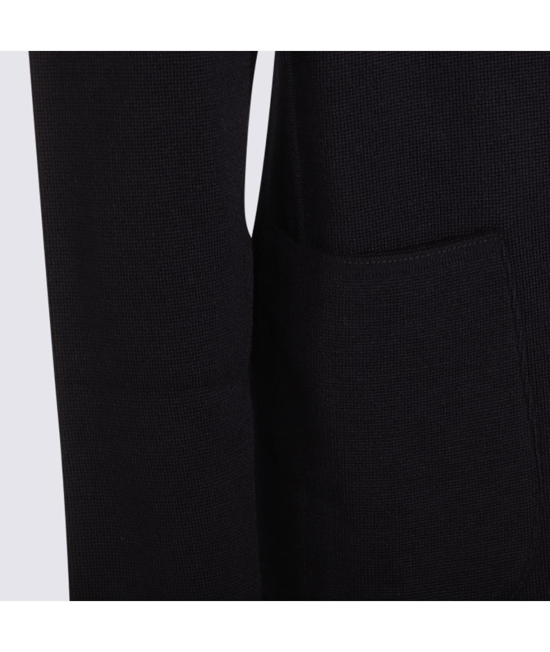 LARDINI Темно-синий шерстяной кардиган, фото 4