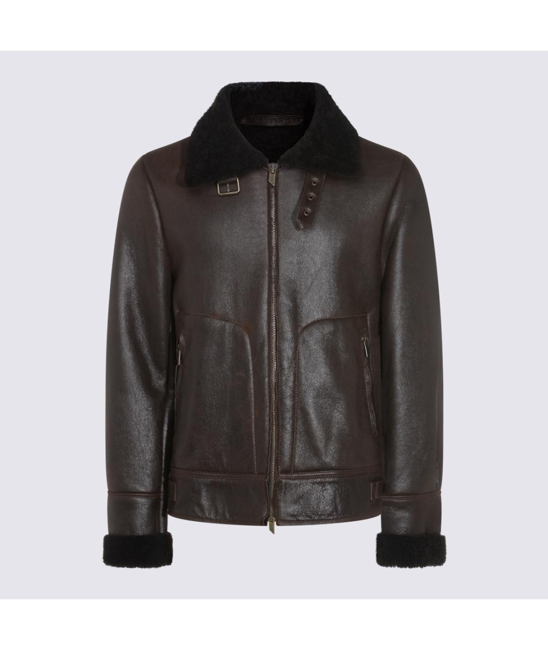 SALVATORE SANTORO Коричневая кожаная куртка, фото 4