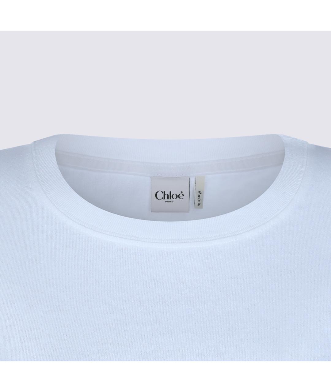 CHLOE Белая хлопковая футболка, фото 3