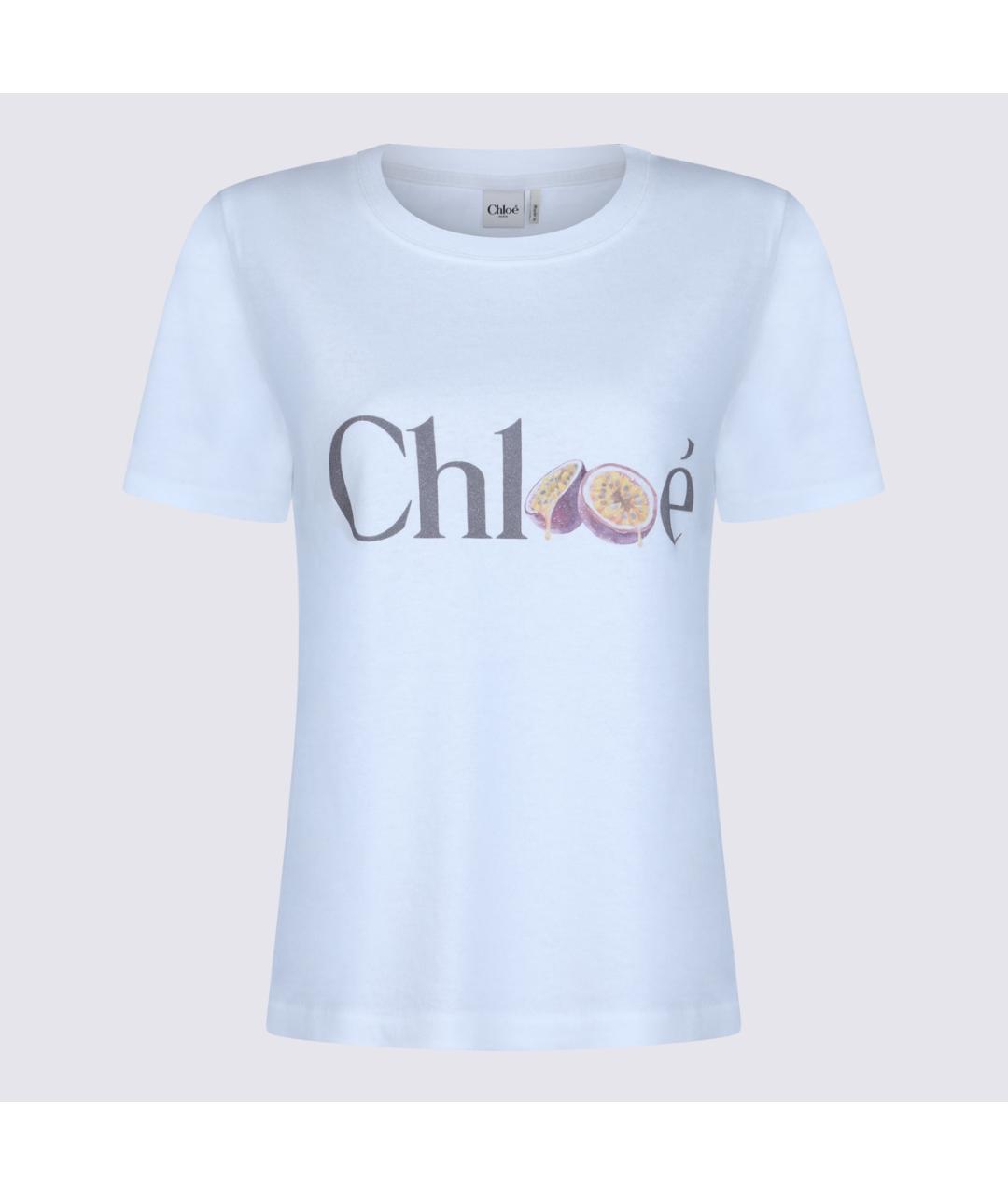 CHLOE Белая хлопковая футболка, фото 5