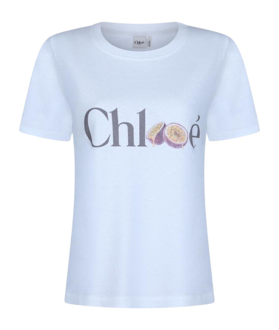 CHLOE Белая хлопковая футболка, фото 1