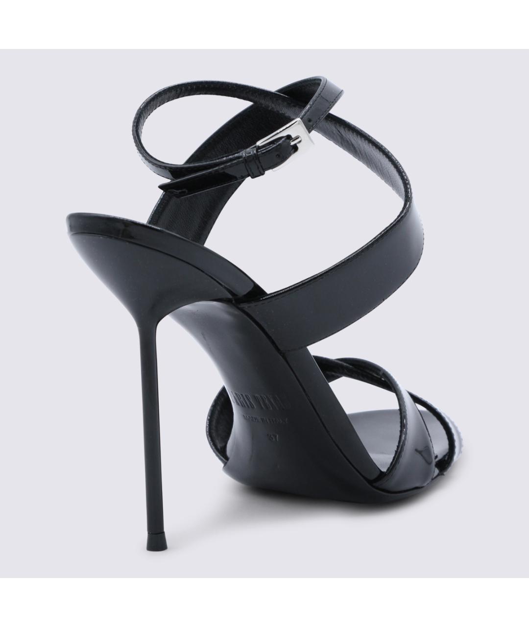 PARIS TEXAS Черные босоножки из лакированной кожи, фото 3