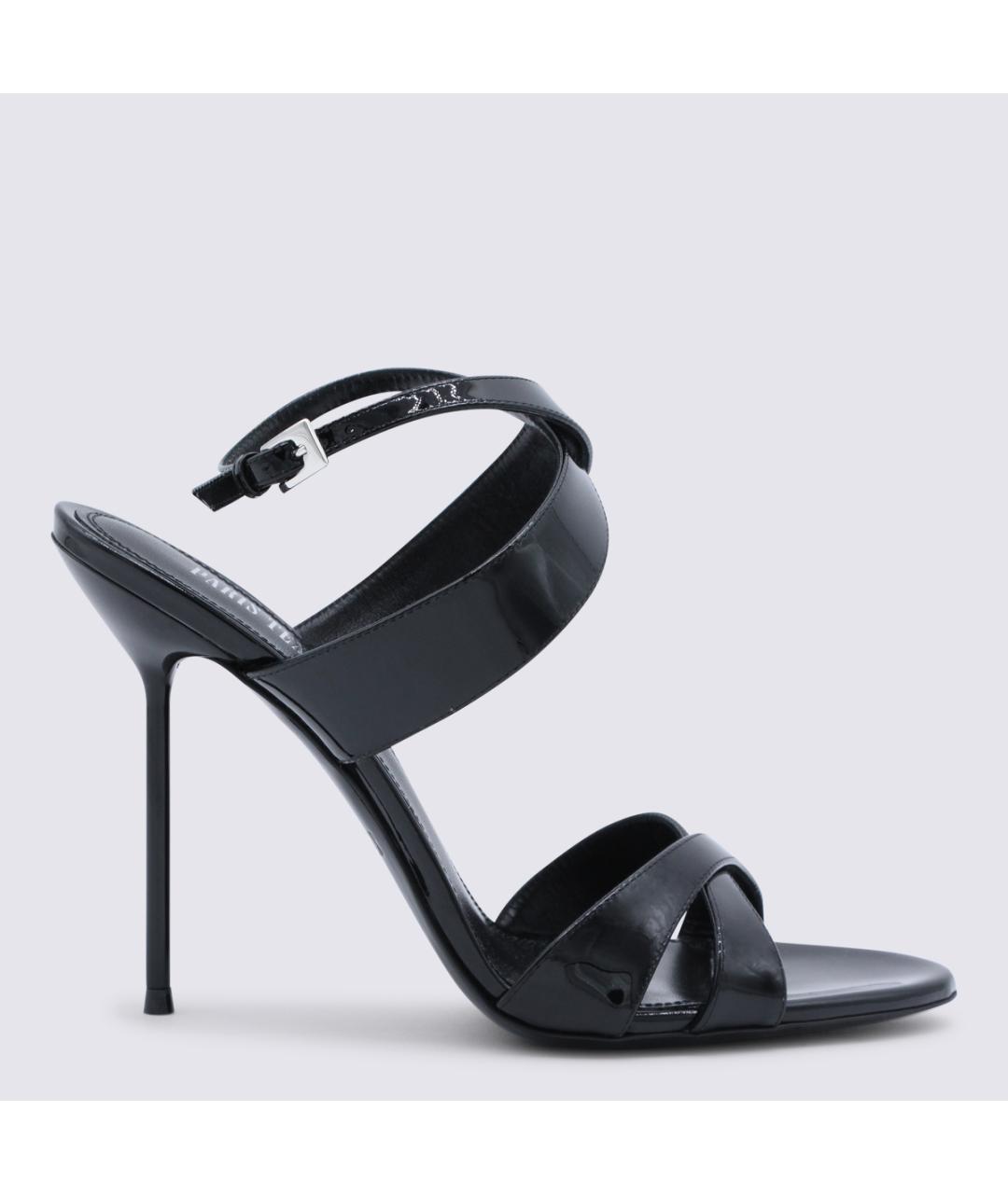 PARIS TEXAS Черные босоножки из лакированной кожи, фото 5