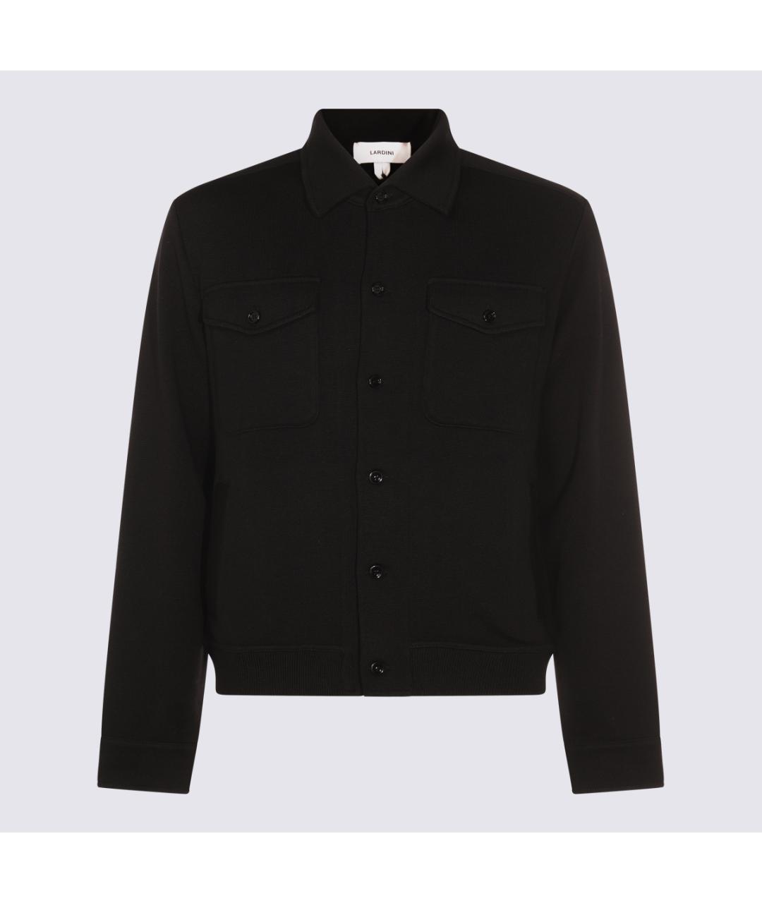 LARDINI Черная шерстяная куртка, фото 4