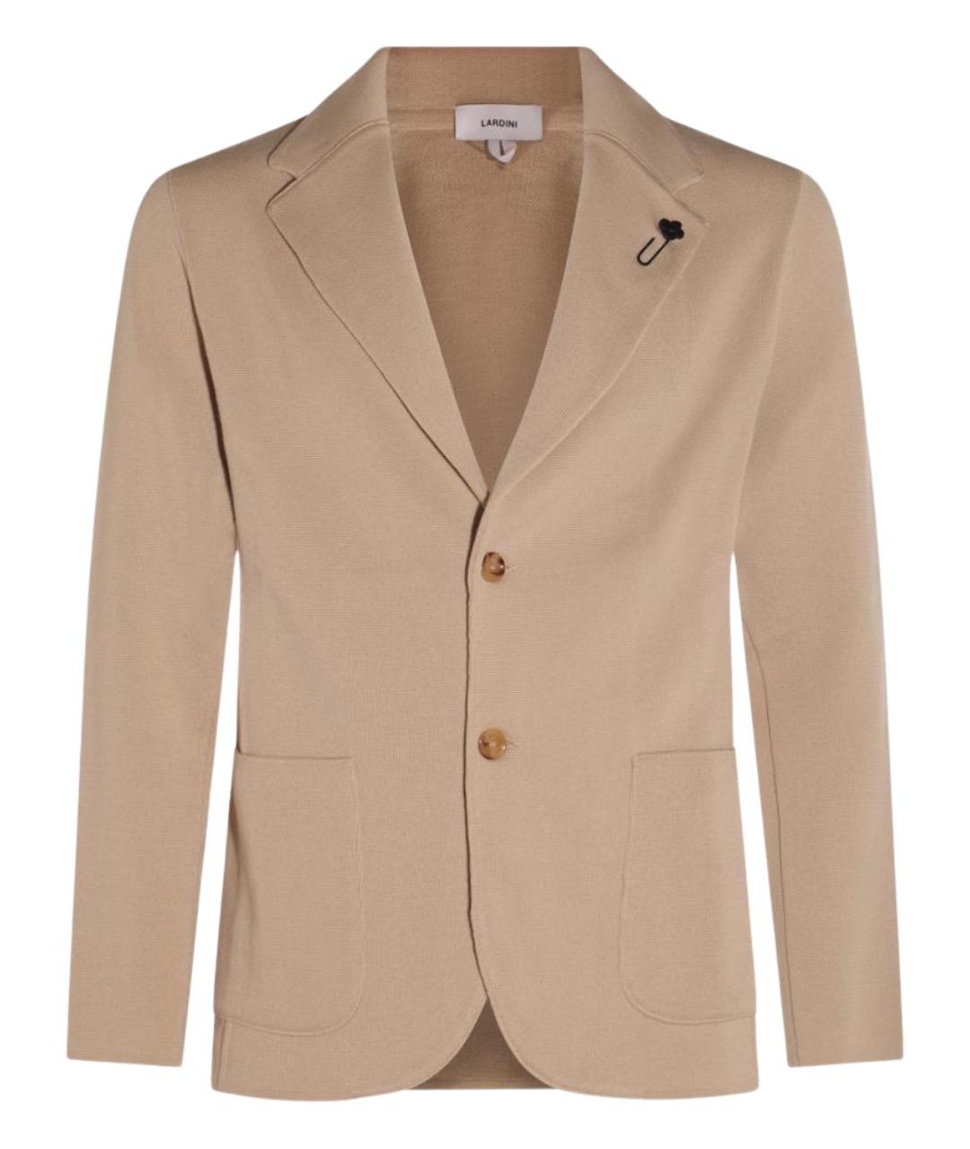 LARDINI Бежевый шерстяной пиджак, фото 1