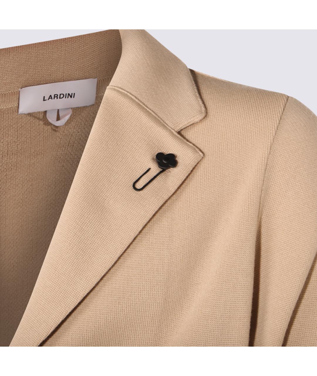 LARDINI Бежевый шерстяной пиджак, фото 3