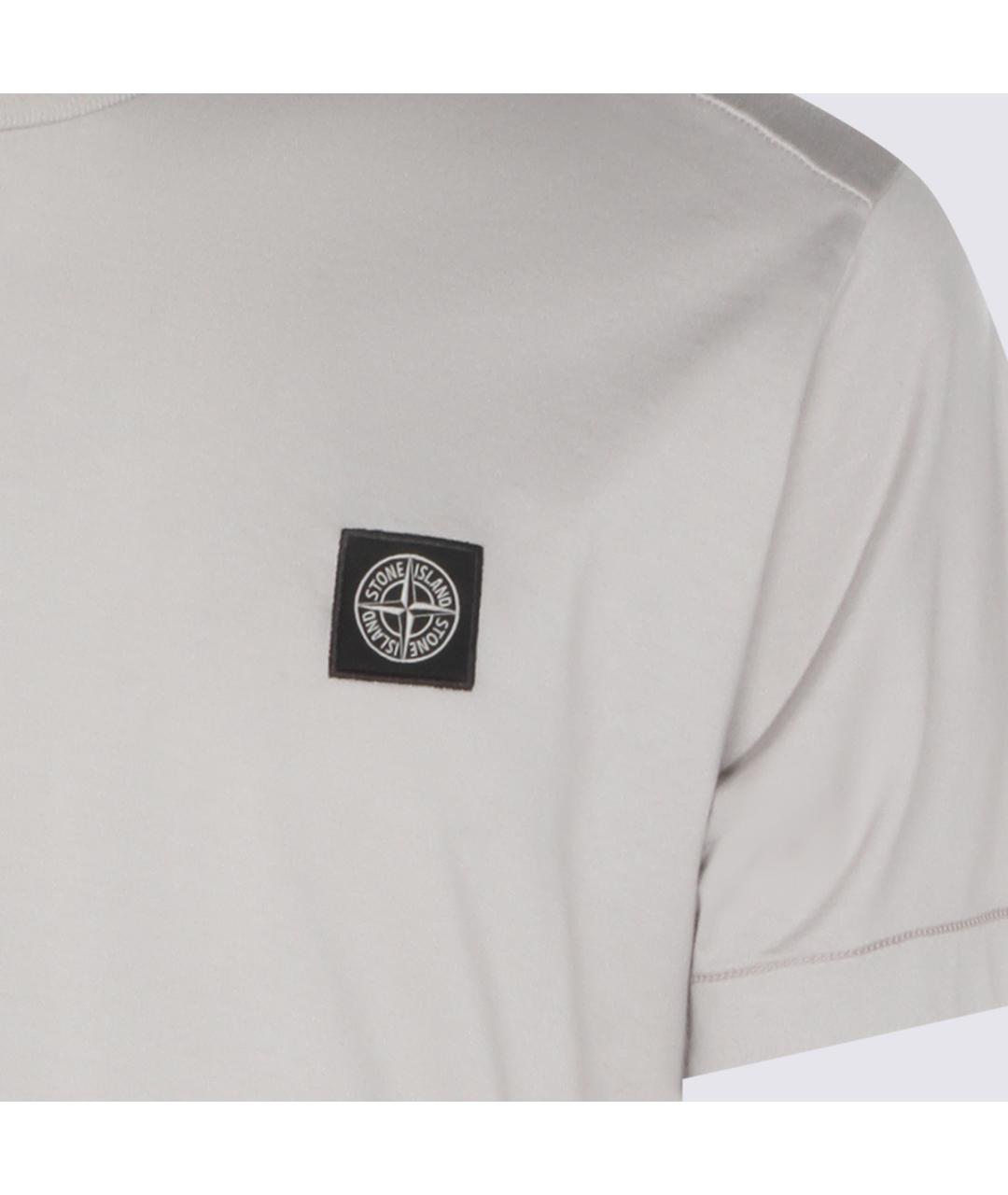 STONE ISLAND Серая хлопковая футболка, фото 3