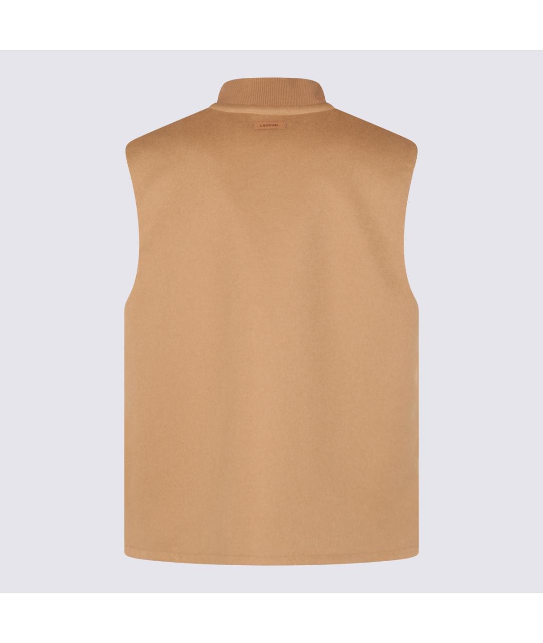 LARDINI Бежевый шерстяной жилет, фото 2
