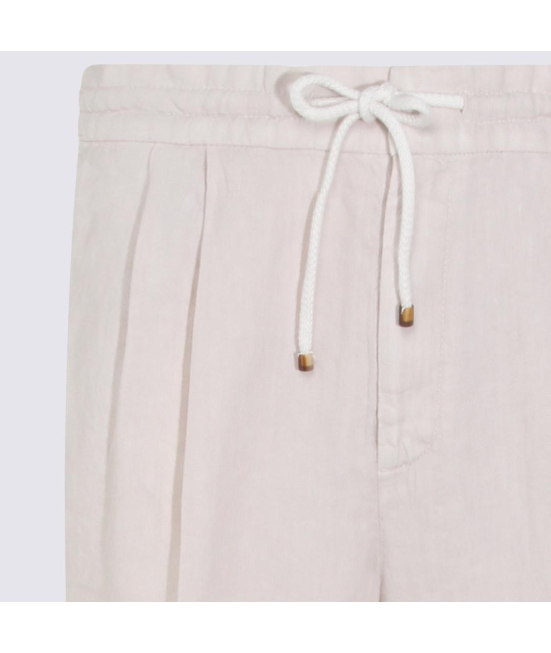 BRUNELLO CUCINELLI Бежевые льняные повседневные брюки, фото 3